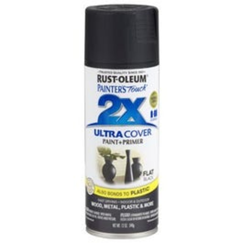Painter’s Touch 2X Spray Paint, Flat Black, 12-oz.