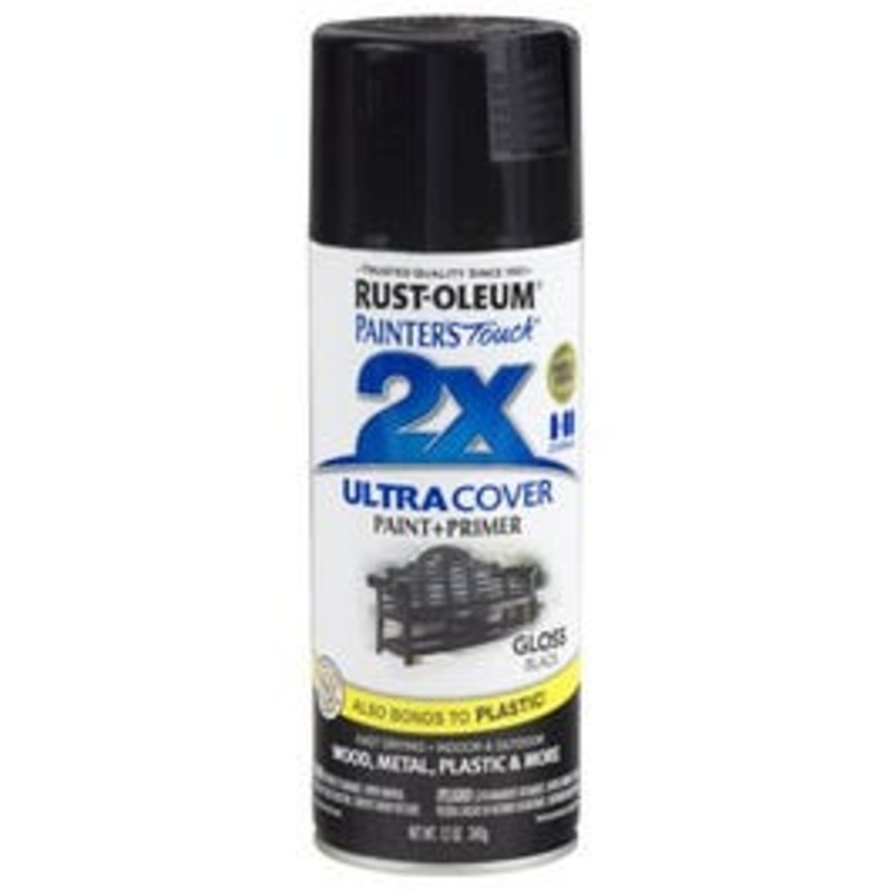 Painter’s Touch 2X Spray Paint, Gloss Black, 12-oz.