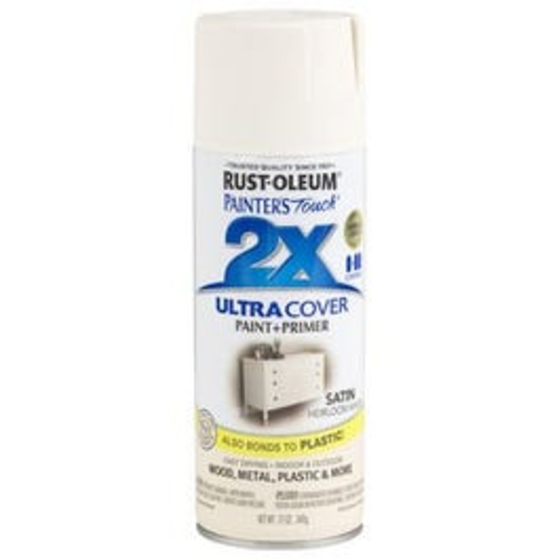 Painter’s Touch 2X Spray Paint, Satin Heirloom White, 12-oz.