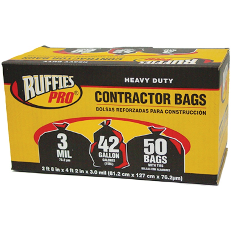 Berry Plastics Ruffies 42-Gallon Black Contractor Bags