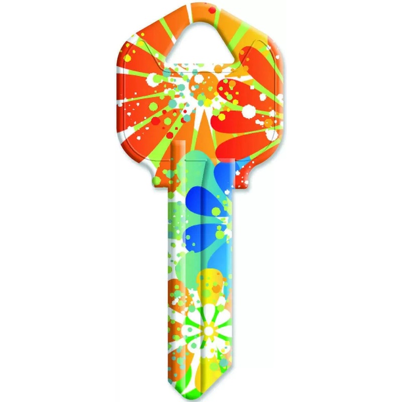 Hy-ko Products Orange Splash Design Key Blank, KW1