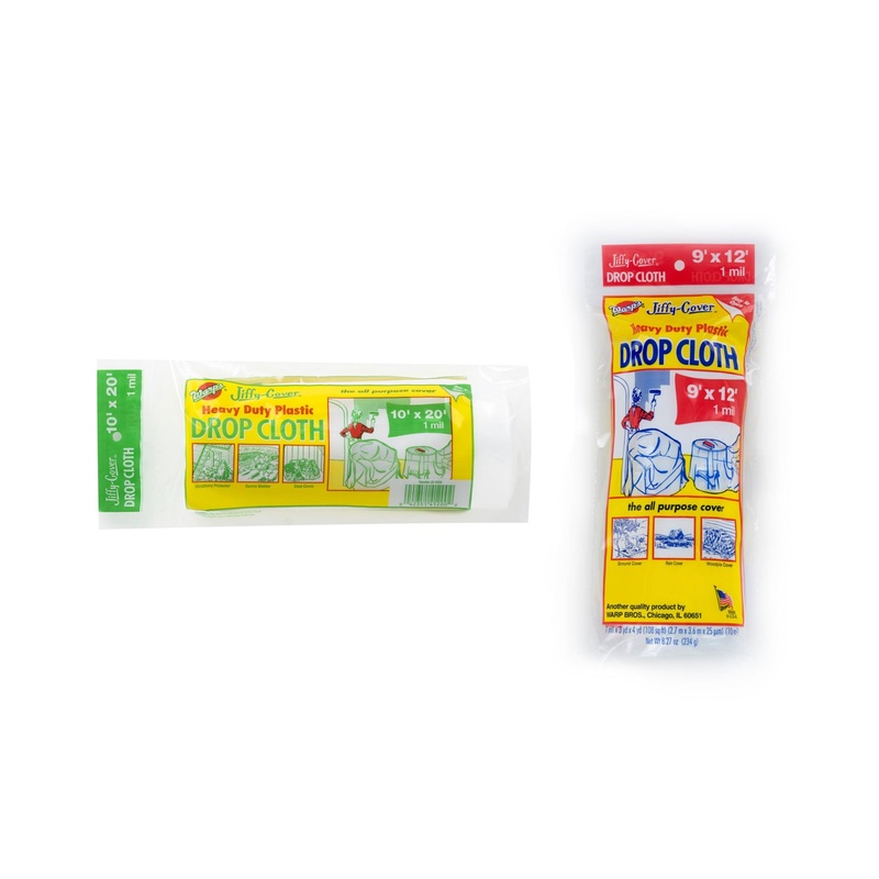 Warp Brothers Jiffy-Cover Drop Cloths 9 x 12 Ft. 0.4 Mil