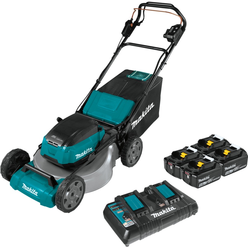 Makita 36V (18V X2) LXT Brushless 21 SelfPropelled Commercial Lawn Mower Kit with 4 Batteries (5.0Ah)