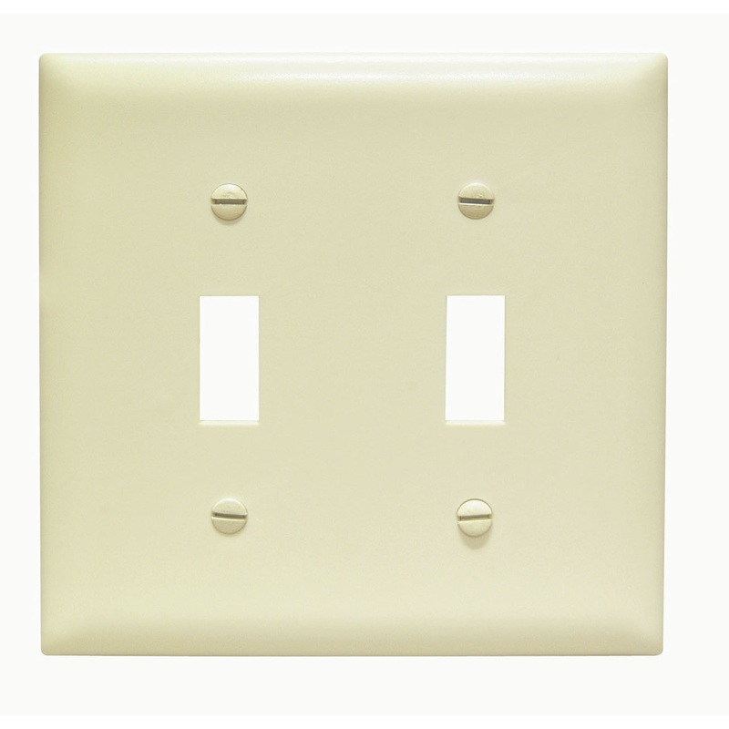Pass & Seymour Toggle Switch Openings, Two Gang, Ivory