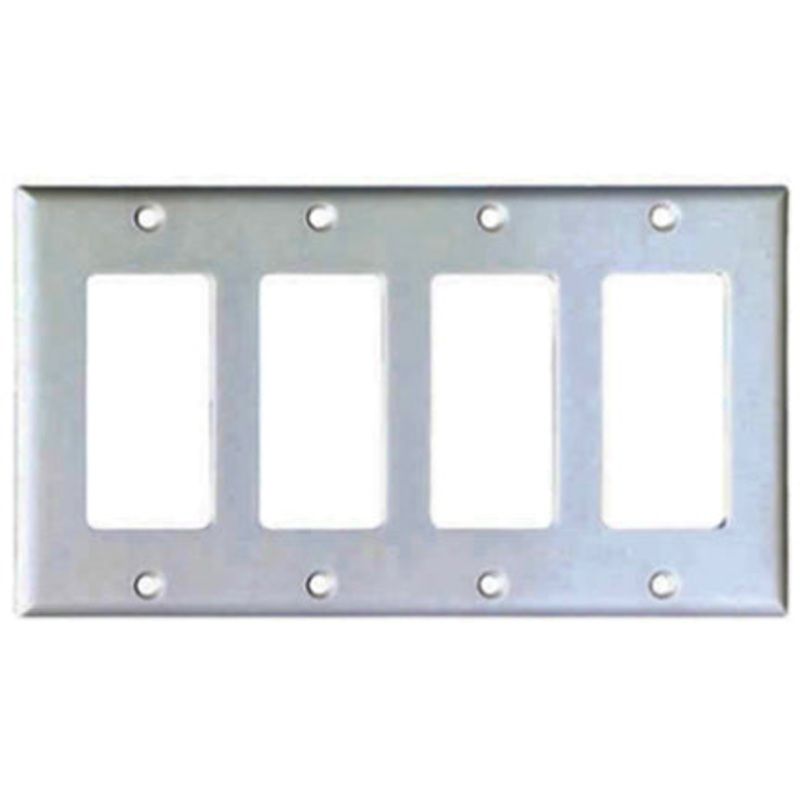 WALLPLATE 4 GANG DECO WHITE