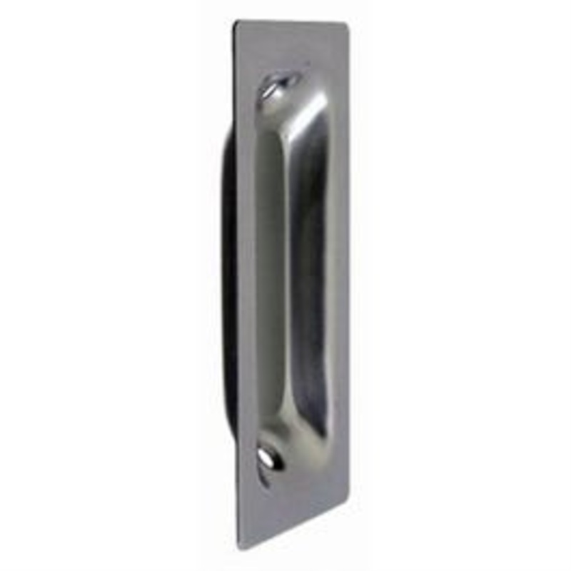 Flush Door Pull, Satin Nickel, 3-1/4 x 1-3/8-In.