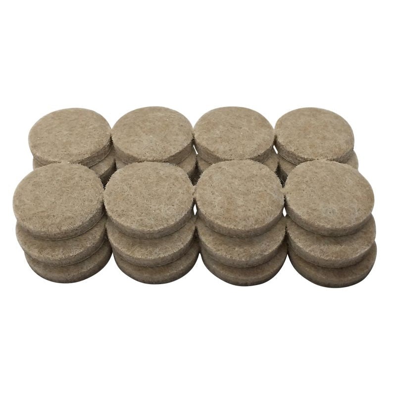 Shepherd Hardware 1-1/2-Inch Heavy Duty Self-Adhesive Felt Furniture Pads, 24-Count, Beige