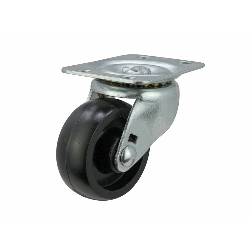 Shepherd Hardware 2-Inch Polypropylene Wheel Swivel Plate Caster, 125-lb Load Capacity