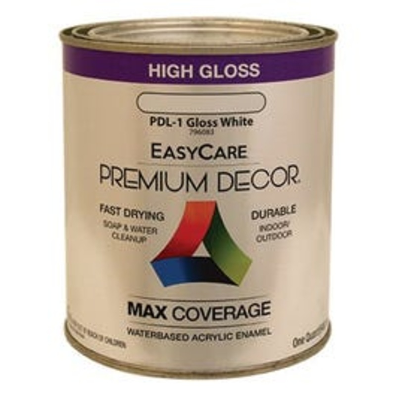 Premium Decor Enamel Paint, White Gloss, Qt.