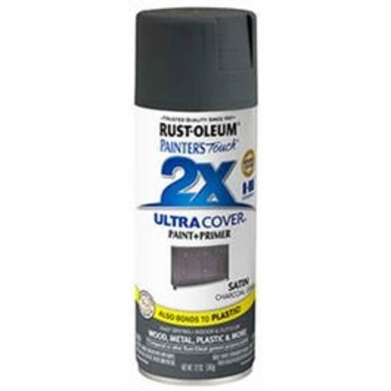 Painter’s Touch 2X Spray Paint + Primer, Satin Charcoal Gray, 12-oz.