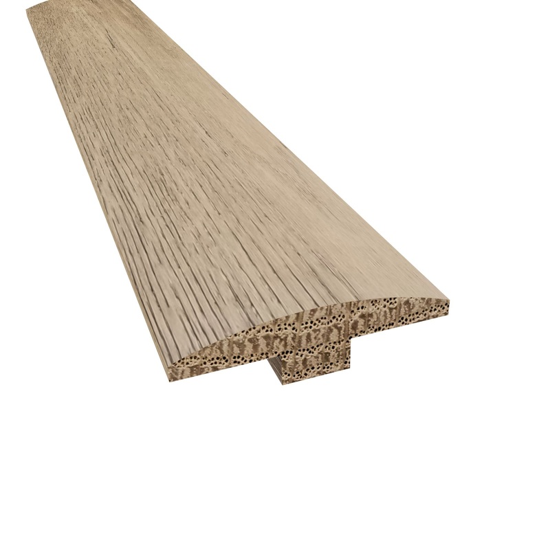 Prefinished Tortuga Beach White Oak Distressed 2 in. Wide x 6.5 ft. Length T-Molding