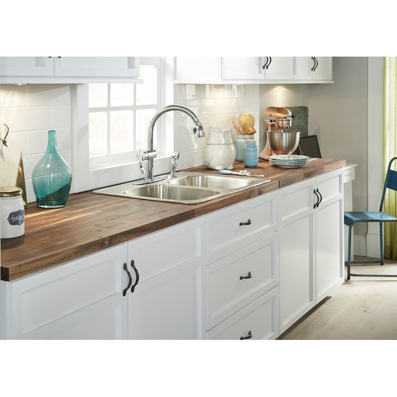 Unf. Signature American Walnut 8 ft. L x 25 in. W x 1-1/2 in. Thick Solid Butcher Block Countertop