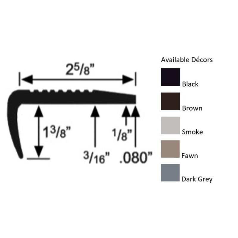 Commercial Rubber #3 Stair Nosing 2-5/8 in. x 9 ft. – Brown