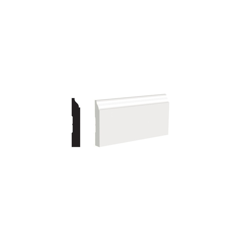 WM623 1/2 in. Thick x 3-1/4 in. Tall x 8 ft. Length MDF White Painted Baseboard