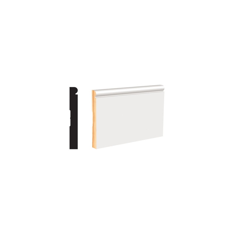 WM750 PFJ 9/16 in. Thick x 4-1/4 in. Tall x 8 ft. Length WM750 White Baseboard