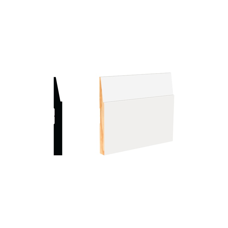 WMPM2009Z 9/16 in. Thick x 5-1/2 in. Tall x 12 ft. Length Modern Farmhouse Step Bevel Baseboard