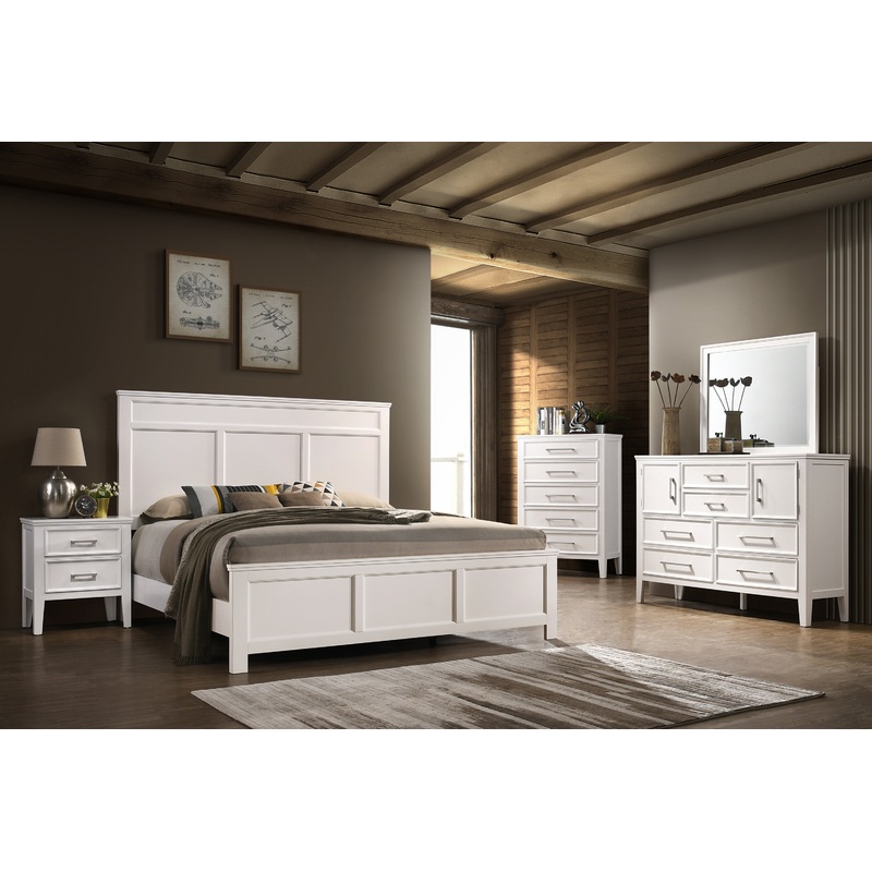 Andover Classic 2 Piece Panel Bedroom Set (White)