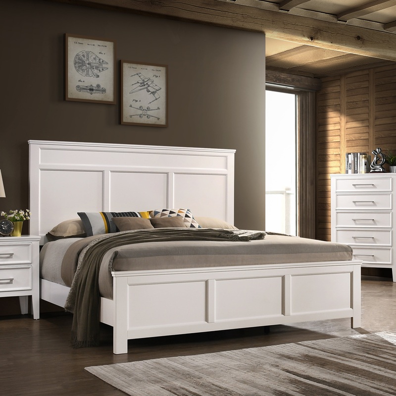 Andover Classic Panel Bed (White)