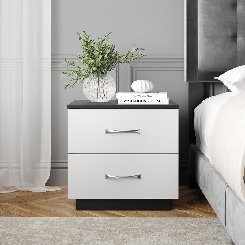 Hamilton Nightstand|Black/White|White|Black