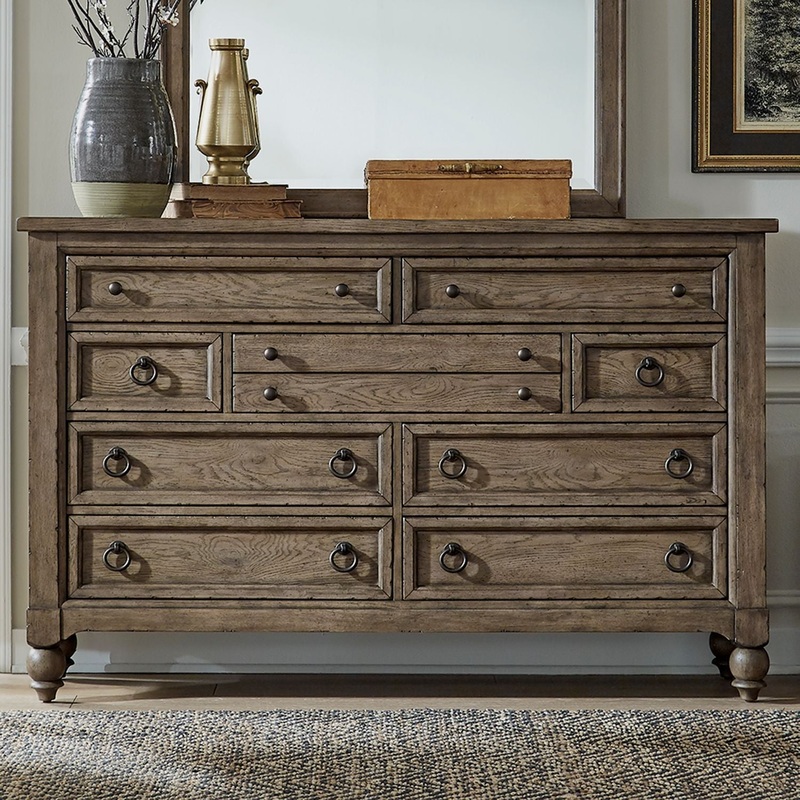 Americana Farmhouse Dresser|Taupe|Dresser Only|Dresser and Mirror|Mirror Only