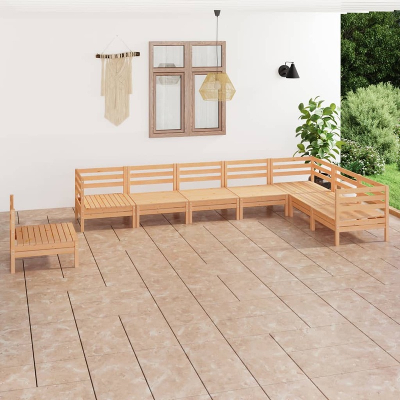 Berkfield 8 Piece Garden Lounge Set Solid Wood Pine