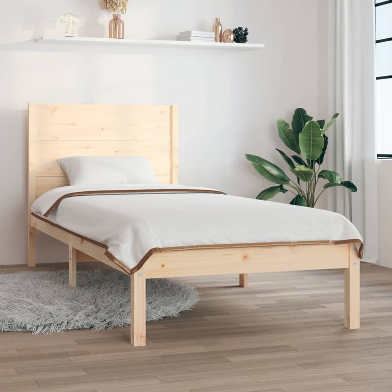 Berkfield Bed Frame Solid Wood 90×190 cm Single