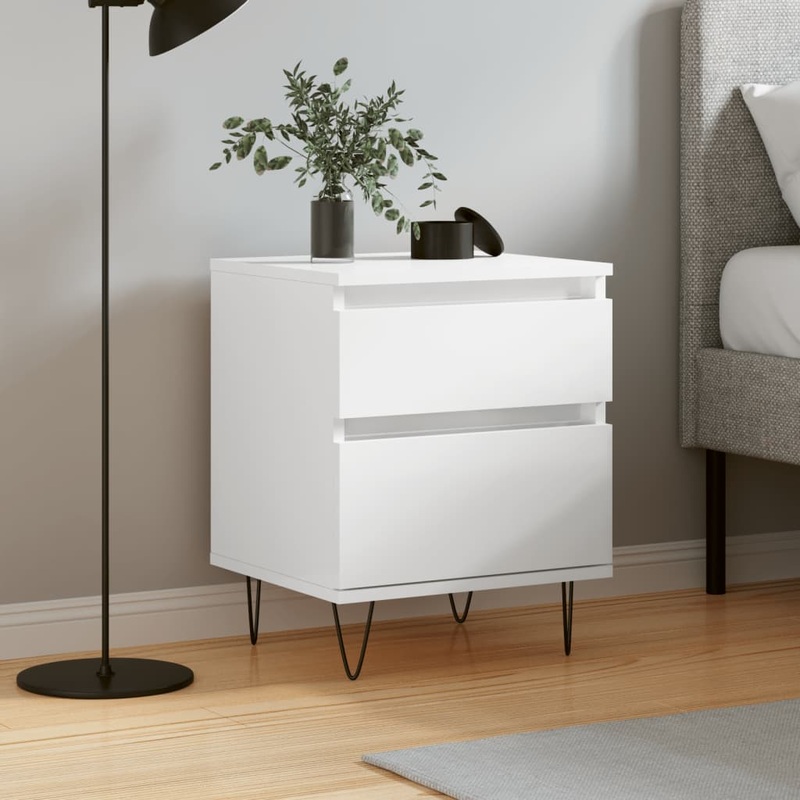 Berkfield Bedside Cabinet High Gloss White 40x35x50 cm Engineered Wood