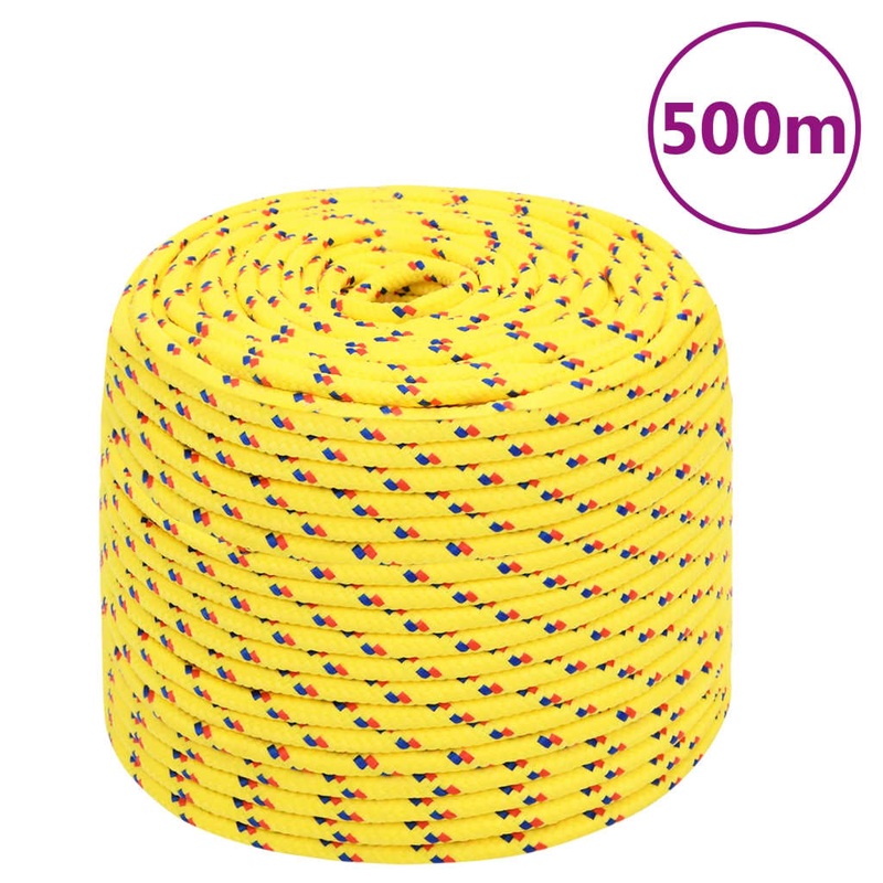 Berkfield Boat Rope Yellow 10 mm 500 m Polypropylene