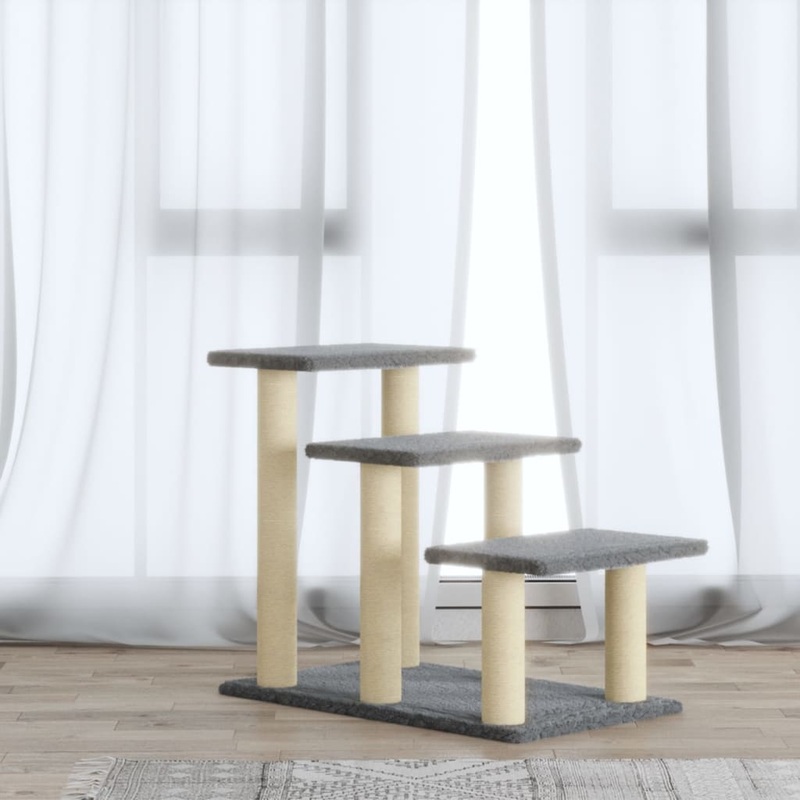 Berkfield Cat Tree with Sisal Scratching Posts Light Grey 50.5 cm