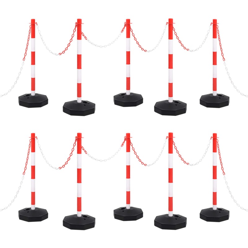 Berkfield Chain Post Set with 10 m Plastic Chain