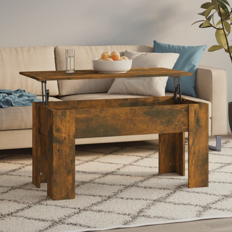 Berkfield Coffee Table Smoked Oak 101x49x52 cm Engineered Wood