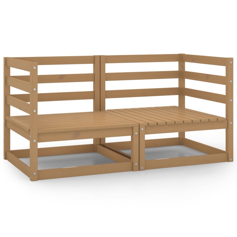 Berkfield Garden Corner Sofas 2 pcs Honey Brown Solid Wood Pine