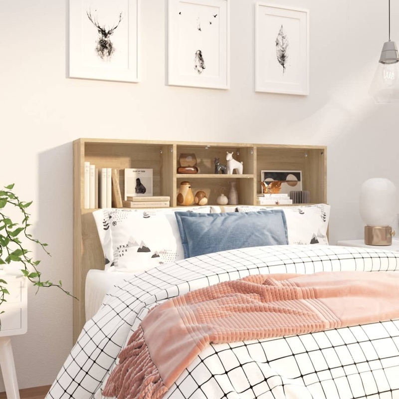 Berkfield Headboard Cabinet Sonoma Oak 120x19x103.5 cm