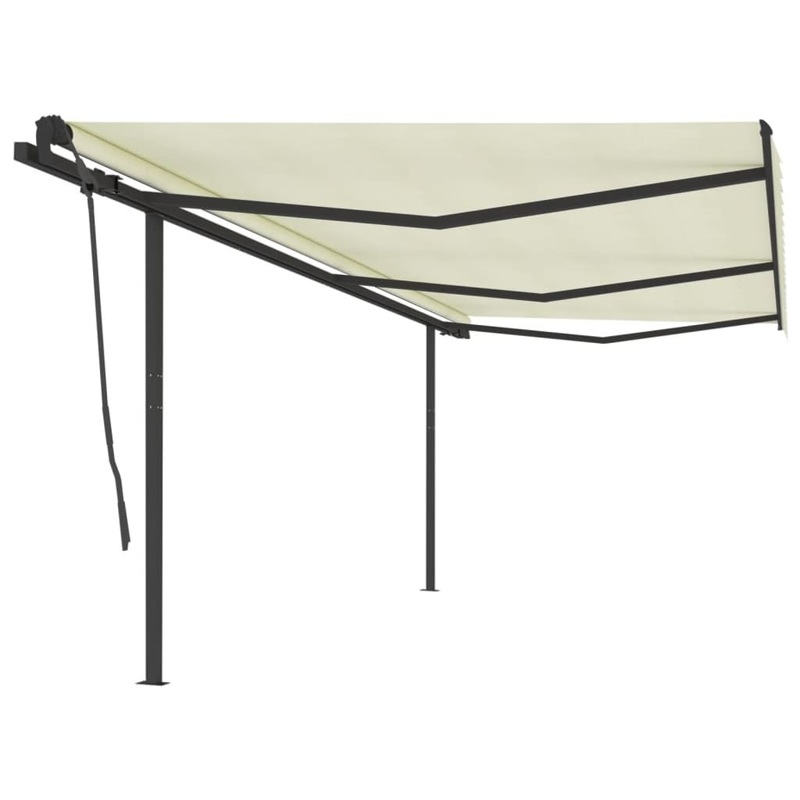 Berkfield Manual Retractable Awning with Posts 6×3.5 m Cream