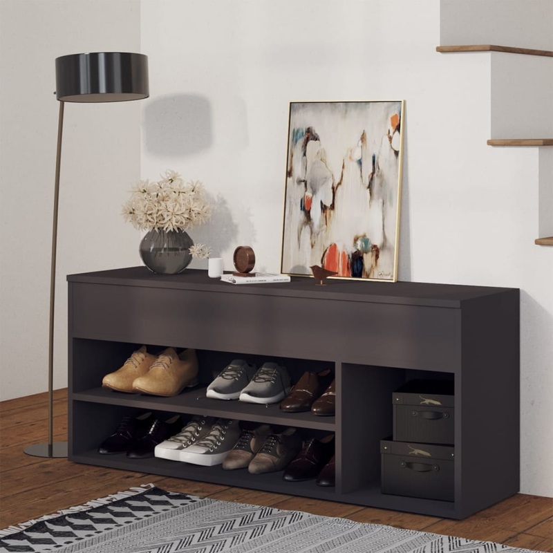 Berkfield Shoe Bench Grey 105x30x45 cm Engineered Wood