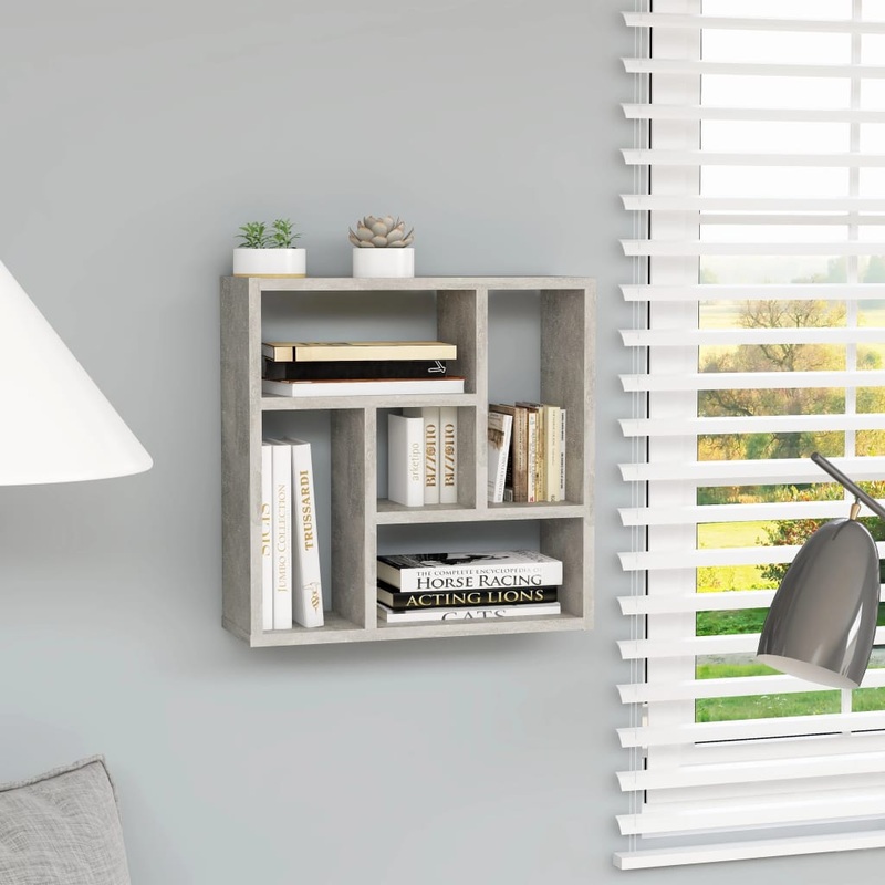 Berkfield Wall Shelf Concrete Grey 45.1x16x45.1 cm Engineered Wood