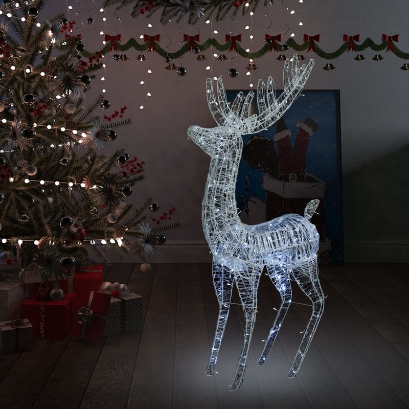 Berkfield XXL Acrylic Christmas Reindeer 250 LED 180 cm Cold white