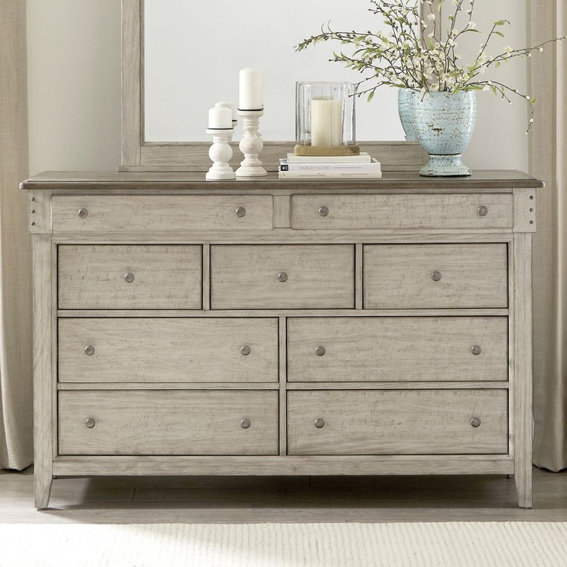 Ivy Hollow Dresser|Weathered Linen|Dresser Only|Dresser and Mirror|Mirror Only