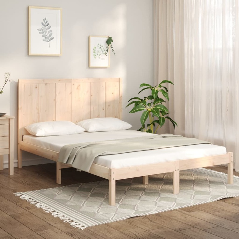 Berkfield Bed Frame Solid Wood Pine 150×200 cm King Size