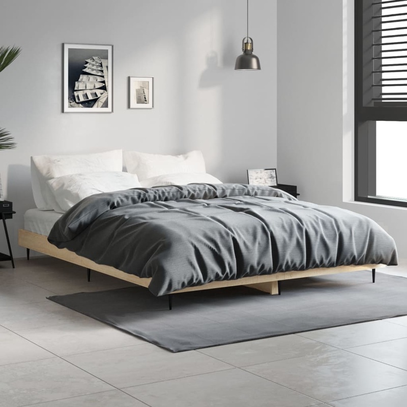 Berkfield Bed Frame Sonoma Oak 140×190 cm Engineered Wood