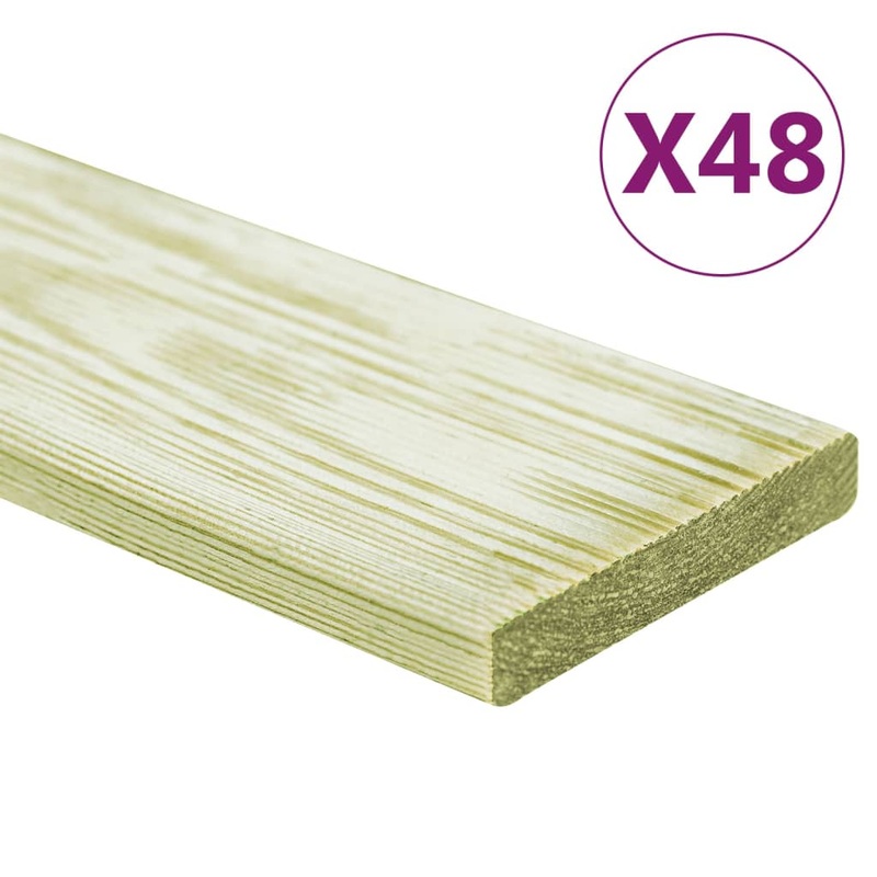 Berkfield Decking Boards 48 pcs 5.76 m__ 1m Impregnated Solid Wood Pine