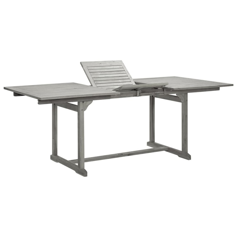 Berkfield Garden Dining Table (150-200)x100x75 cm Solid Acacia Wood