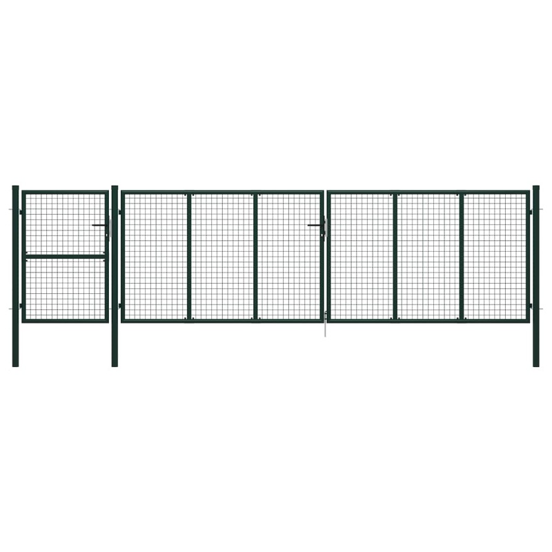 Berkfield Garden Gate Steel 500×125 cm Green