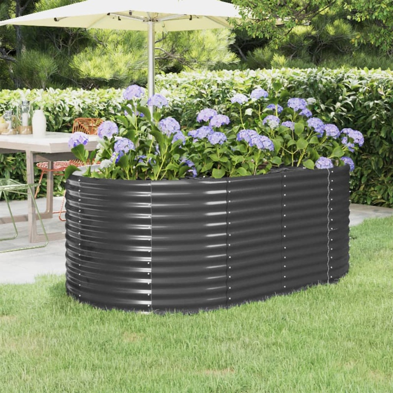 Berkfield Garden Raised Bed Powder-coated Steel 175x100x68 cm Anthracite