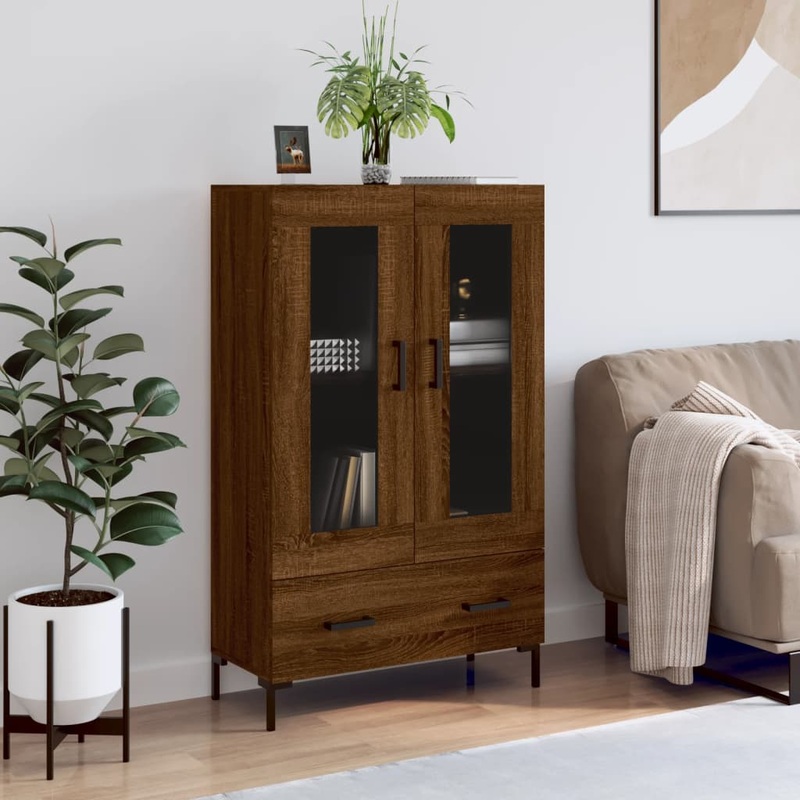 Berkfield Highboard Brown Oak 69.5x31x115 cm Engineered Wood