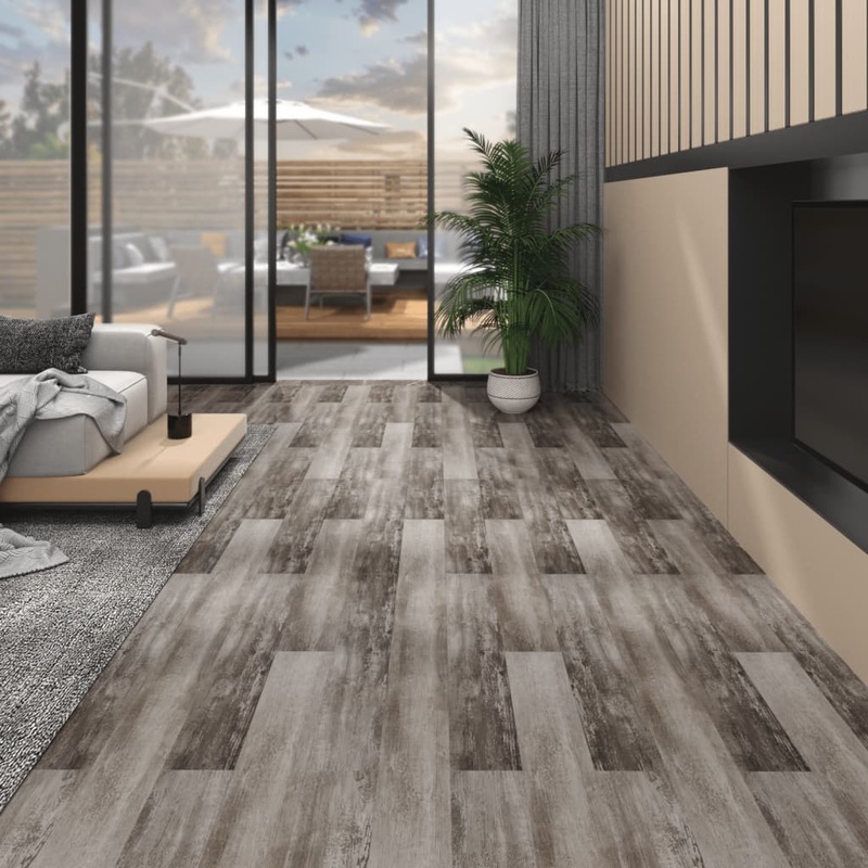 Berkfield Non Self-adhesive PVC Flooring Planks 5.26 m__ 2 mm Matt Wood Brown