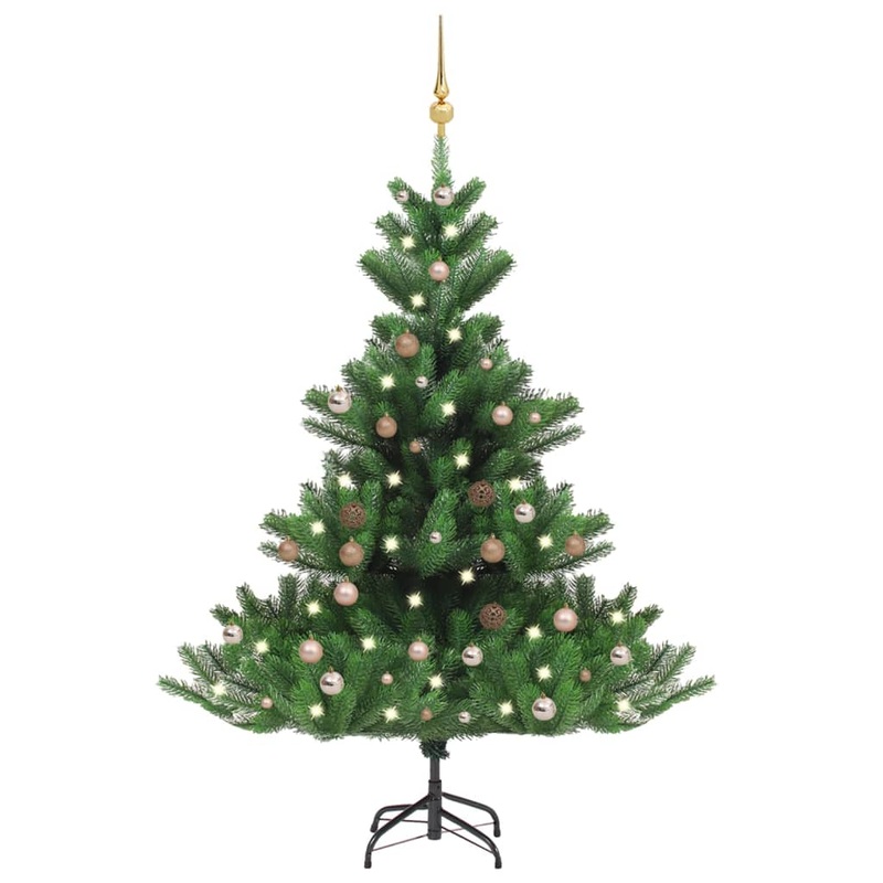 Berkfield Nordmann Fir Artificial Christmas Tree LED&Ball Set Green 180cm