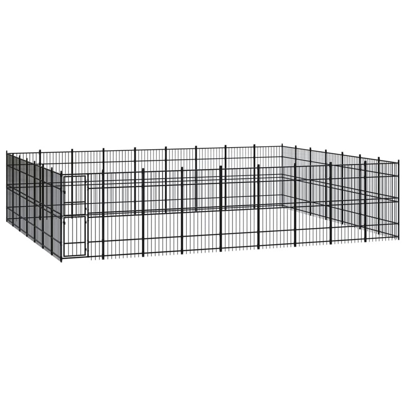 Berkfield Outdoor Dog Kennel Steel 58.06 m__