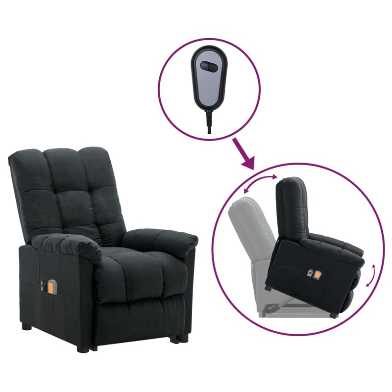 Berkfield Stand up Massage Chair Dark Grey Fabric
