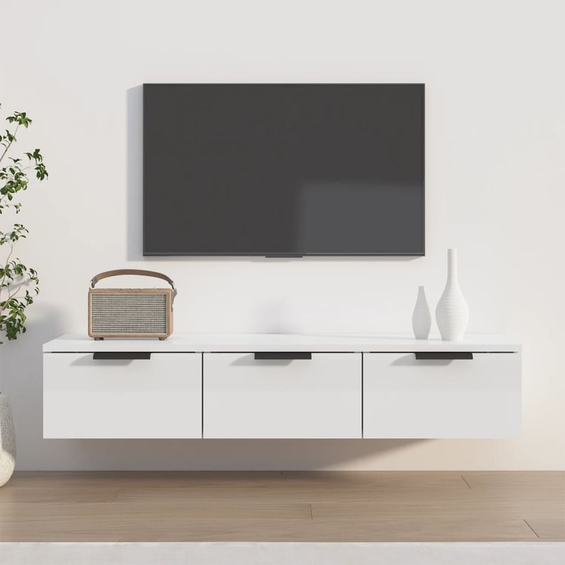 Berkfield Wall Cabinet High Gloss White 102x30x20 cm Engineered Wood